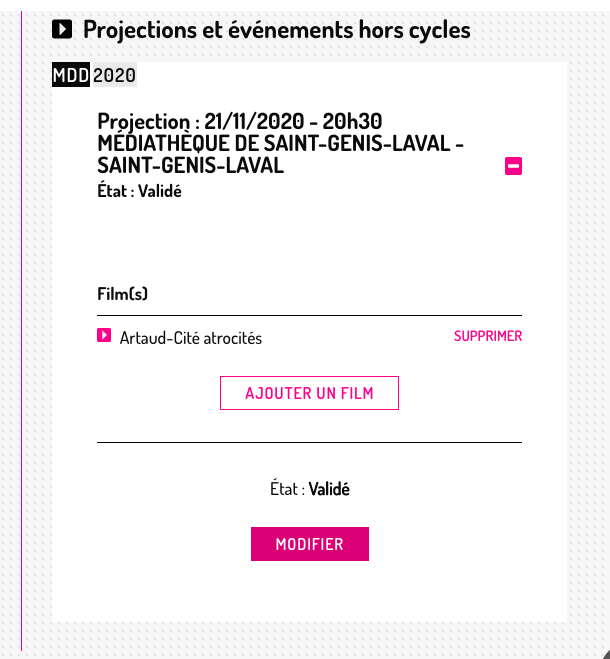Modifier une projection