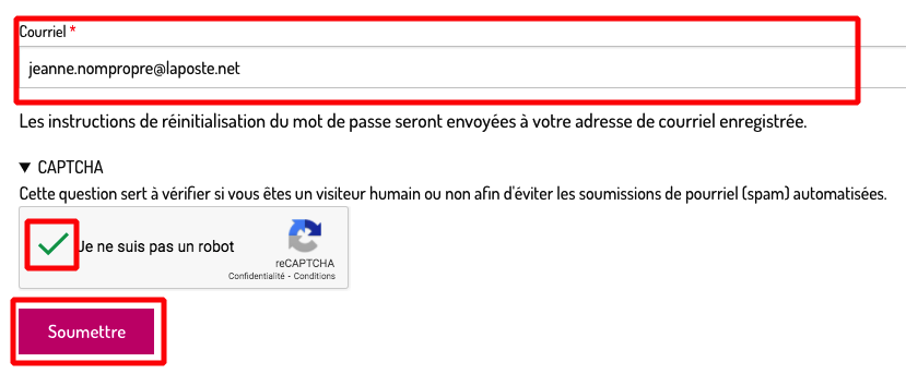 Mdp oublié 2