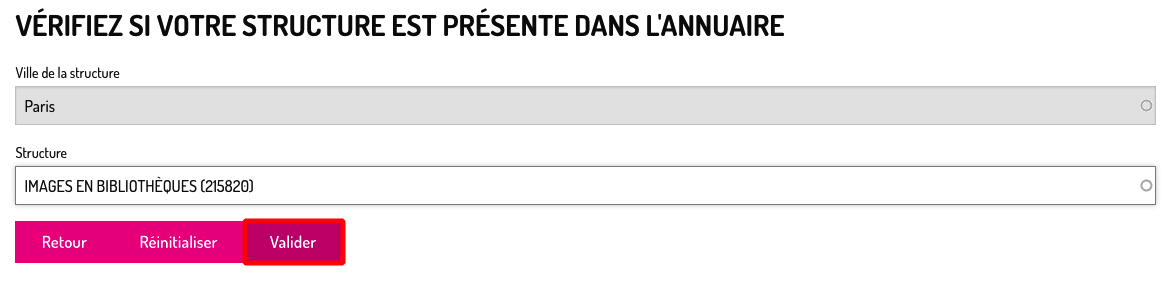 Valider fiche structure