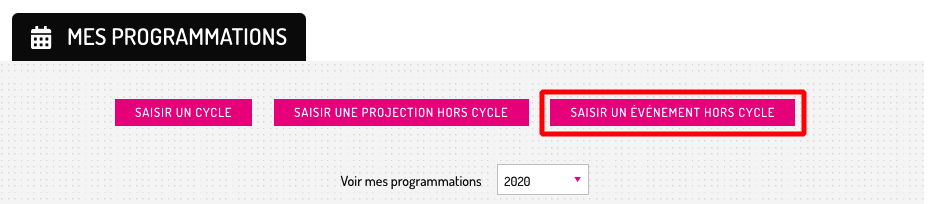 Evenement hors cycle