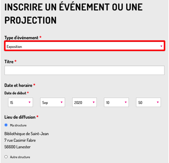infos evenement