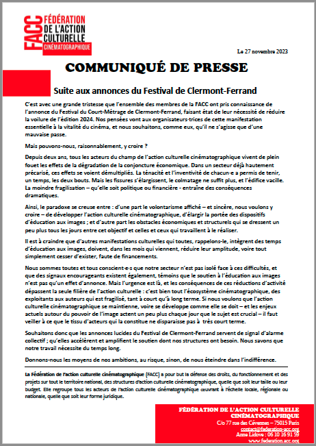 Aperçu du communiqué